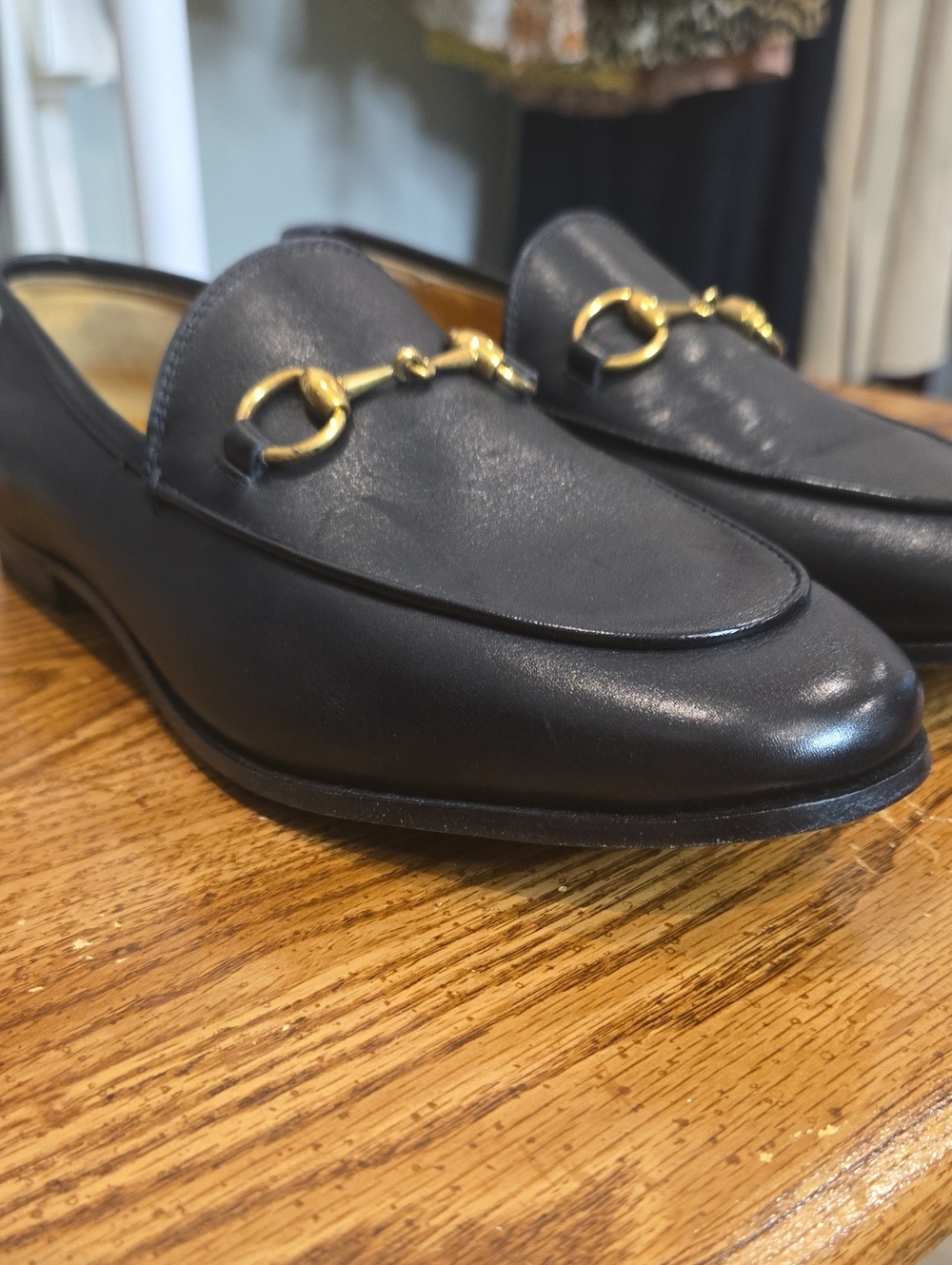 Gucci Black Women's Leather Loafers Sz 37 - Picture 7 of 16